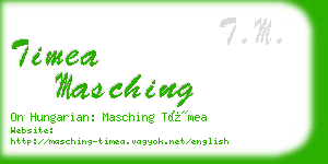 timea masching business card